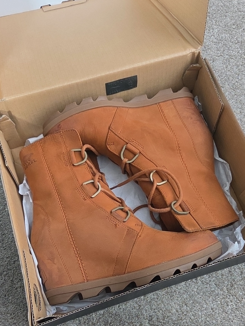 Sorel Women's Lace-Up Ankle Boots in Cognac Brown